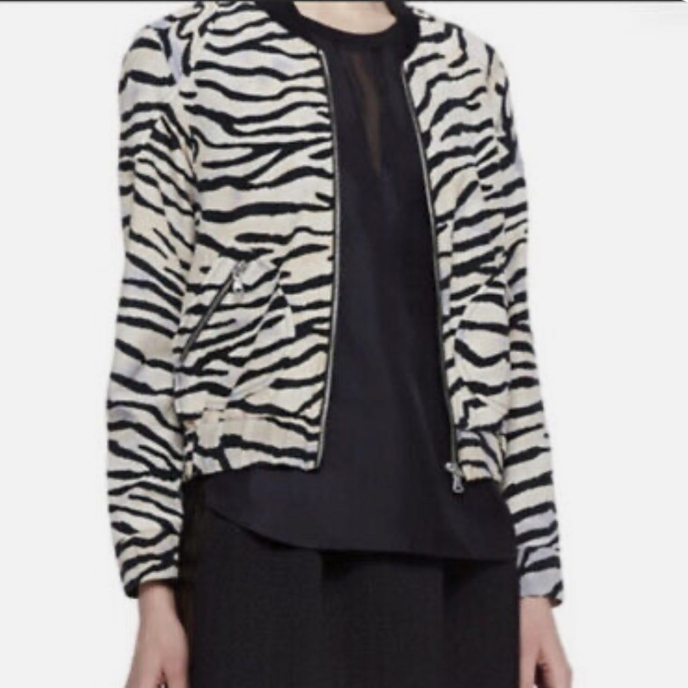 Rebecca Taylor zebra bomber jacket size 4